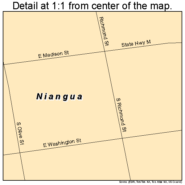Niangua, Missouri road map detail