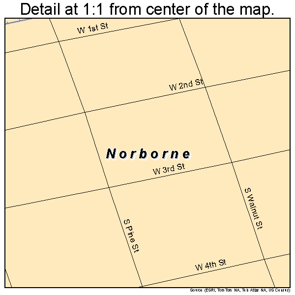 Norborne, Missouri road map detail