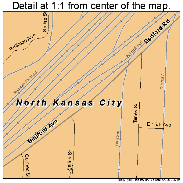 North Kansas City, Missouri road map detail