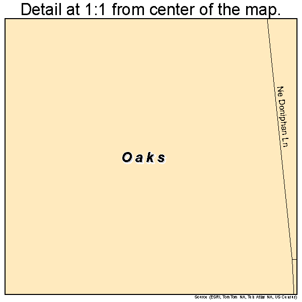 Oaks, Missouri road map detail