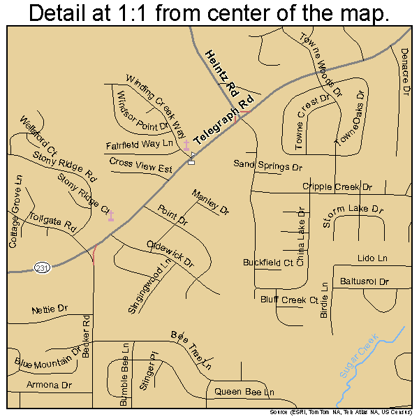 Oakville, Missouri road map detail