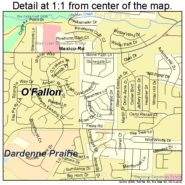 O'Fallon, Missouri road map detail