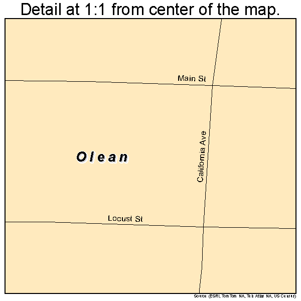 Olean, Missouri road map detail