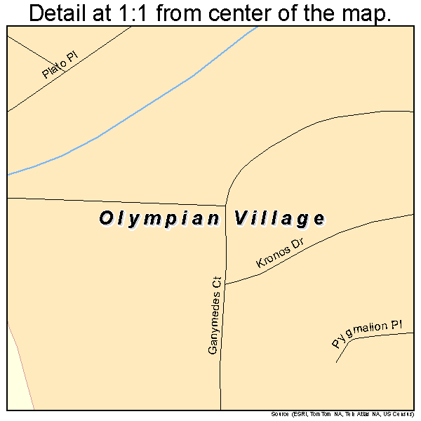 Olympian Village, Missouri road map detail