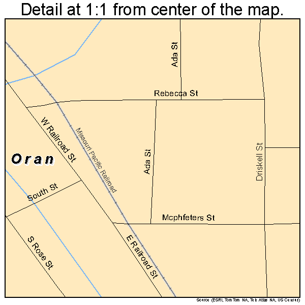 Oran, Missouri road map detail