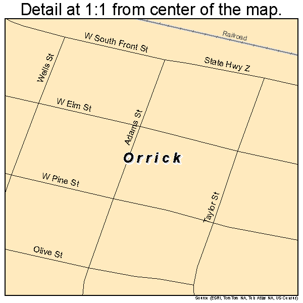 Orrick, Missouri road map detail