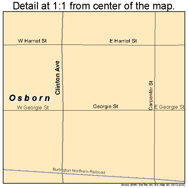 Osborn, Missouri road map detail