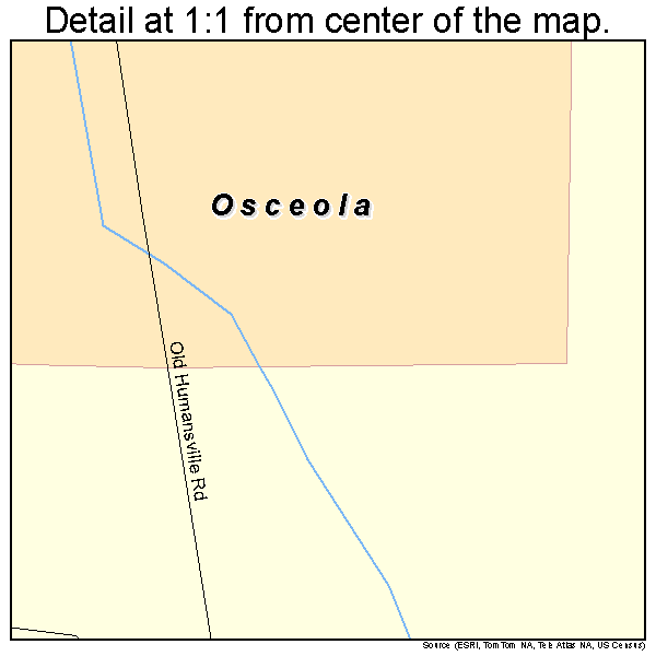 Osceola, Missouri road map detail