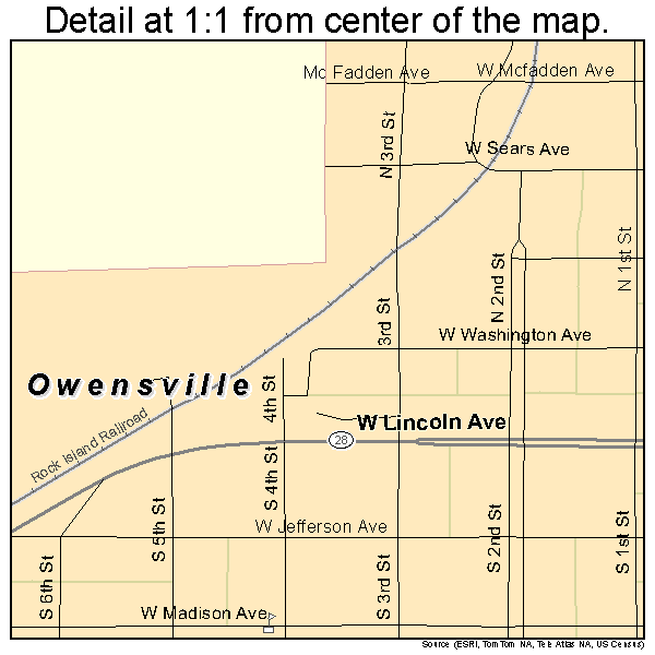 Owensville, Missouri road map detail