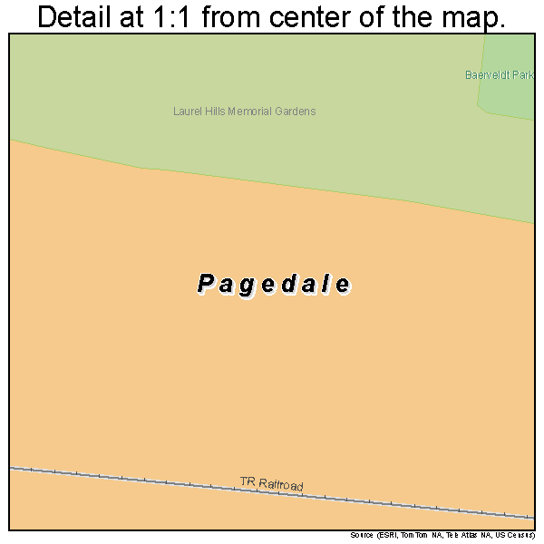 Pagedale, Missouri road map detail