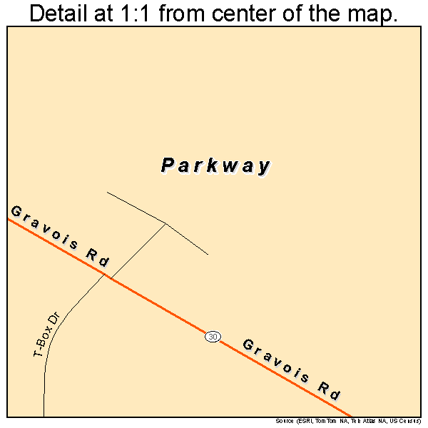 Parkway, Missouri road map detail