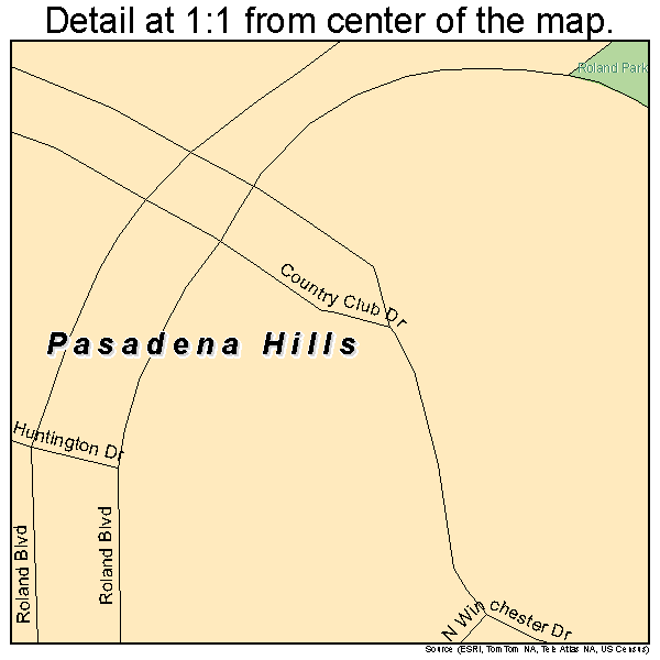 Pasadena Hills, Missouri road map detail