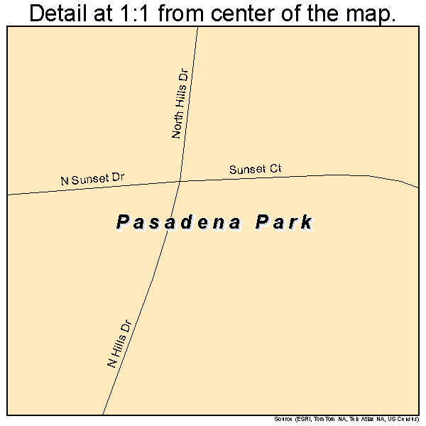 Pasadena Park, Missouri road map detail