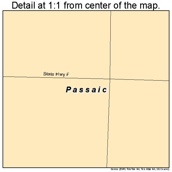 Passaic, Missouri road map detail