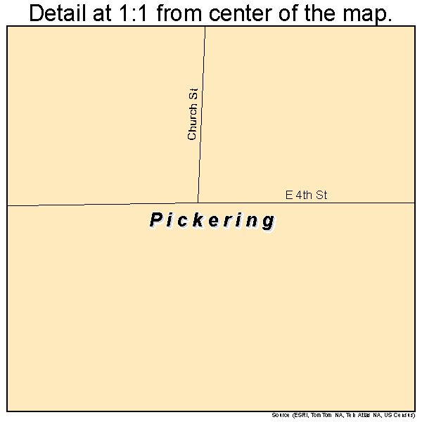 Pickering, Missouri road map detail