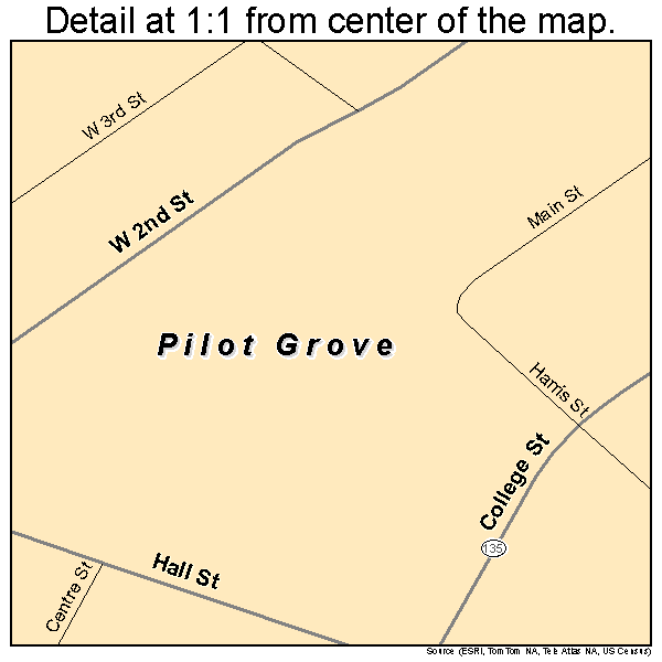 Pilot Grove, Missouri road map detail