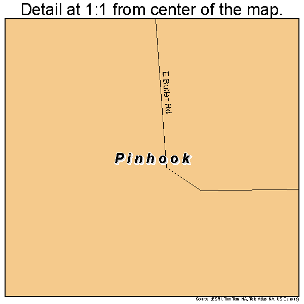 Pinhook, Missouri road map detail