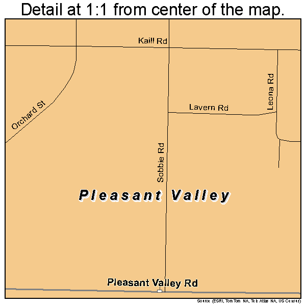 Pleasant Valley, Missouri road map detail