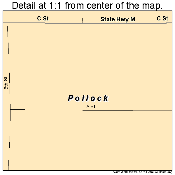 Pollock, Missouri road map detail
