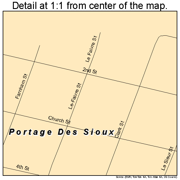Portage Des Sioux, Missouri road map detail