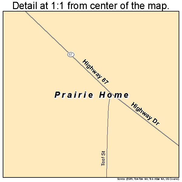 Prairie Home, Missouri road map detail