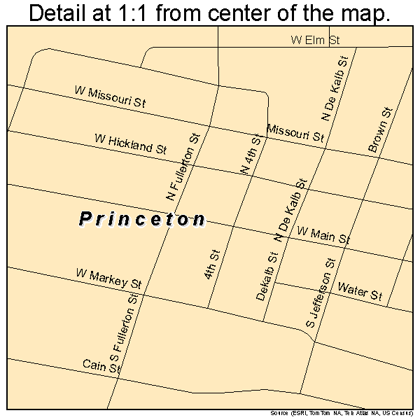 Princeton, Missouri road map detail