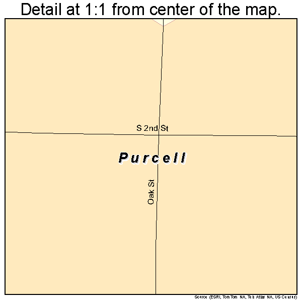 Purcell, Missouri road map detail