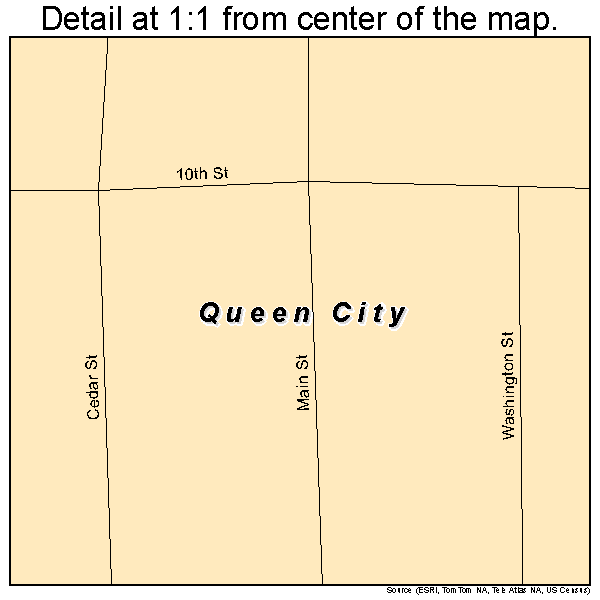 Queen City, Missouri road map detail