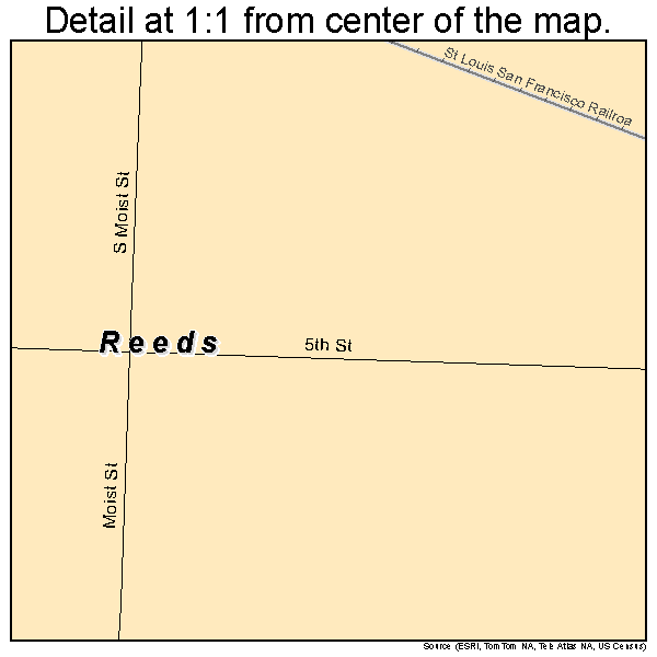 Reeds, Missouri road map detail