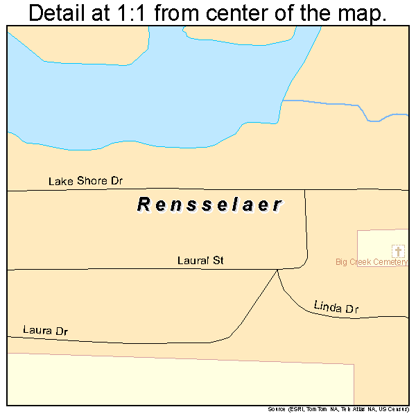Rensselaer, Missouri road map detail