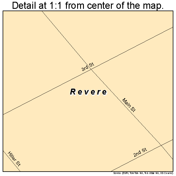 Revere, Missouri road map detail