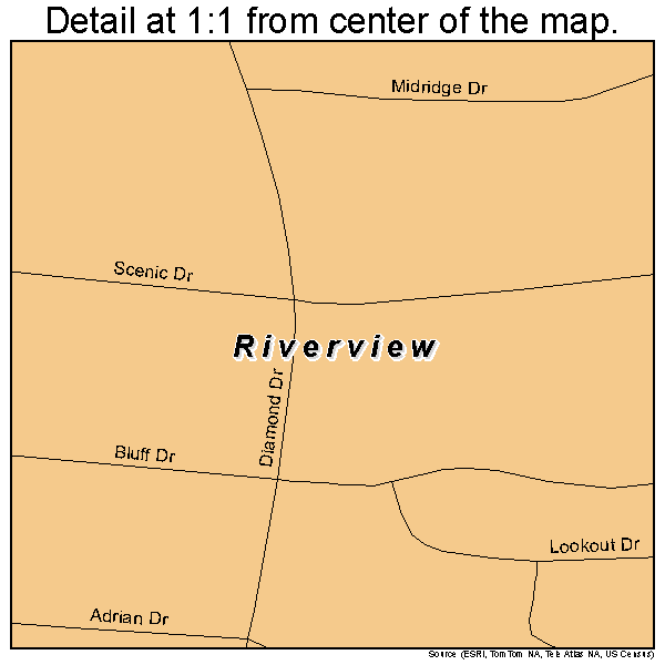 Riverview, Missouri road map detail