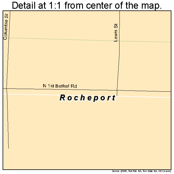 Rocheport, Missouri road map detail