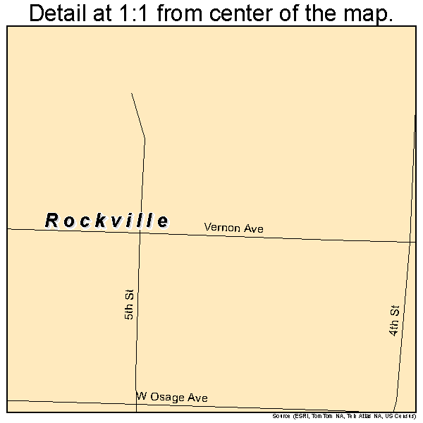 Rockville, Missouri road map detail
