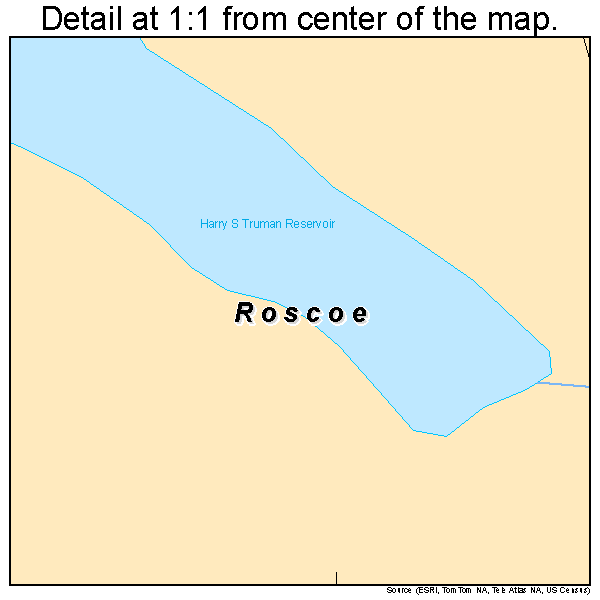 Roscoe, Missouri road map detail