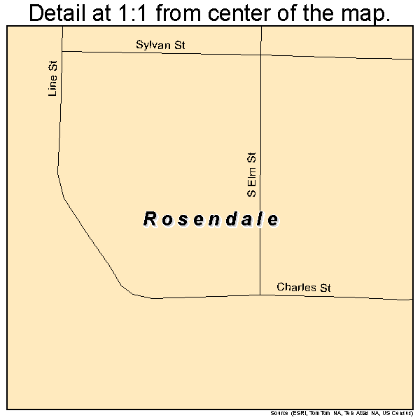 Rosendale, Missouri road map detail