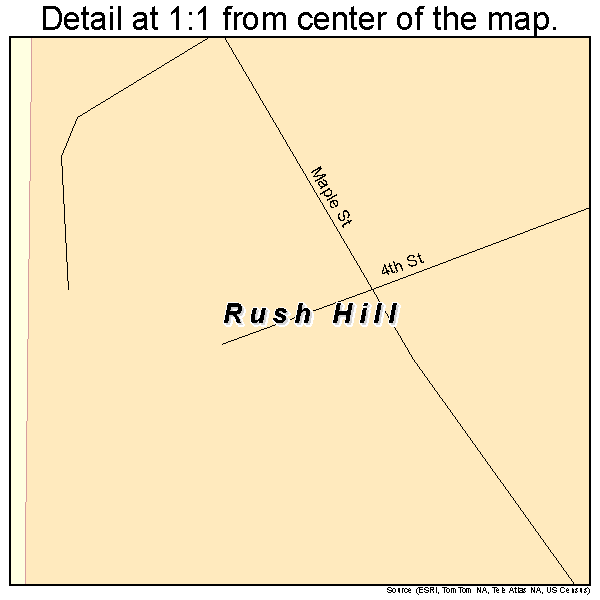 Rush Hill, Missouri road map detail