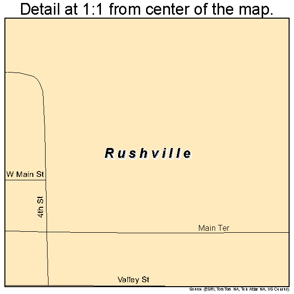 Rushville, Missouri road map detail