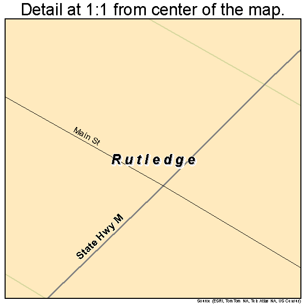 Rutledge, Missouri road map detail