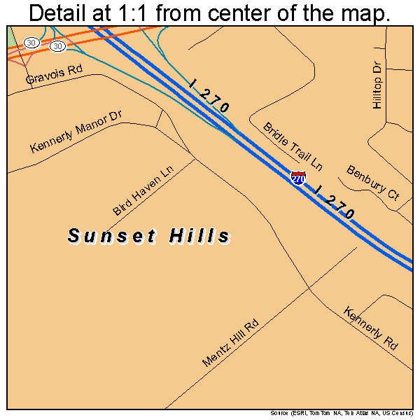 Sappington, Missouri road map detail