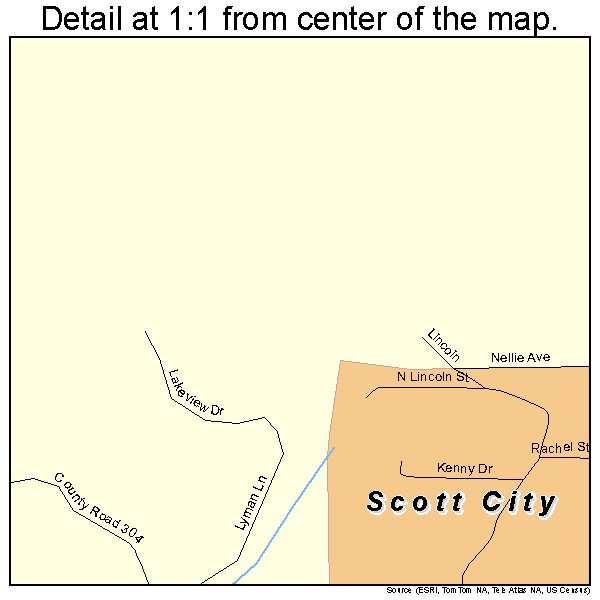 Scott City, Missouri road map detail