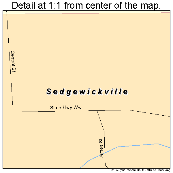 Sedgewickville, Missouri road map detail