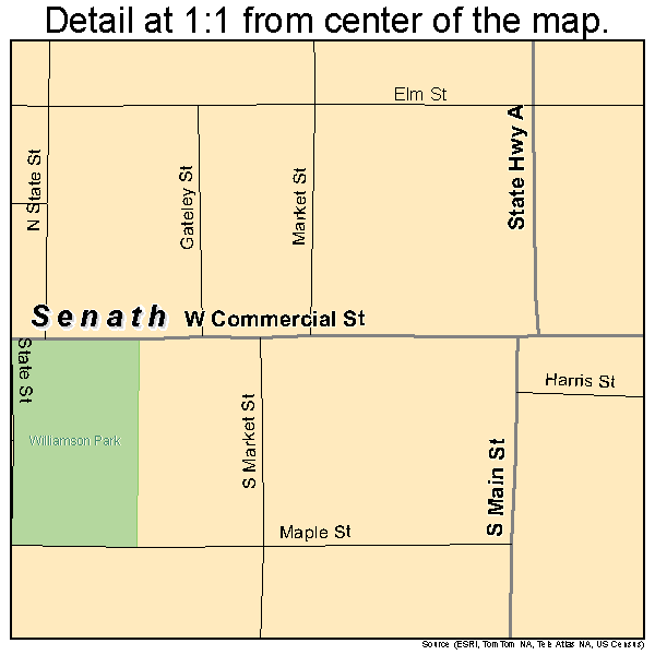 Senath, Missouri road map detail