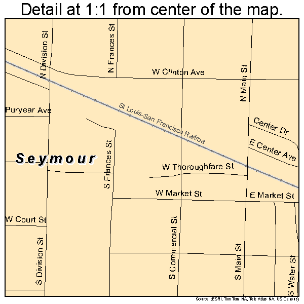Seymour, Missouri road map detail