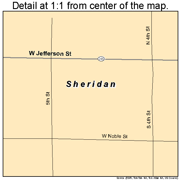 Sheridan, Missouri road map detail