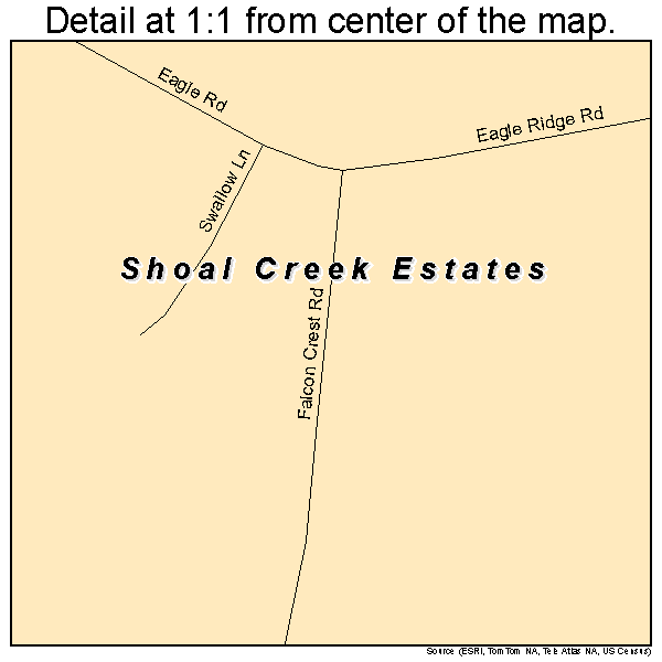 Shoal Creek Estates, Missouri road map detail