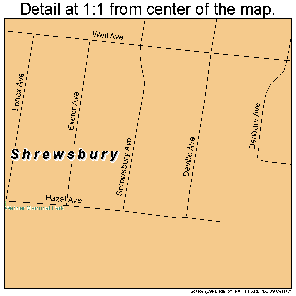 Shrewsbury, Missouri road map detail