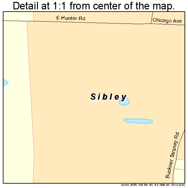 Sibley, Missouri road map detail