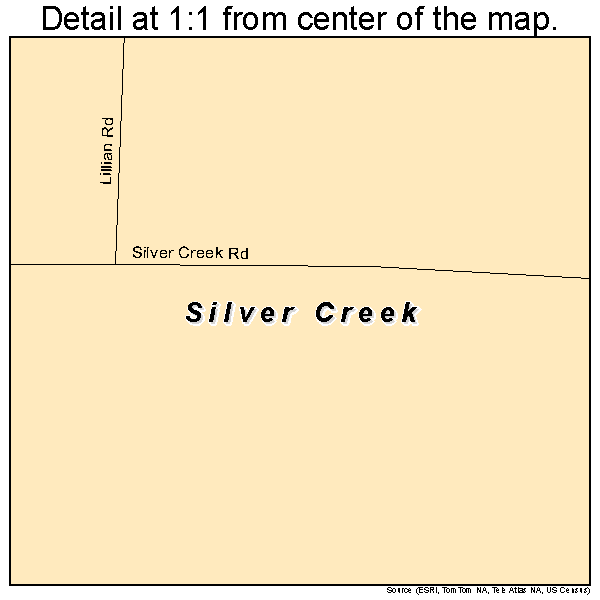 Silver Creek, Missouri road map detail