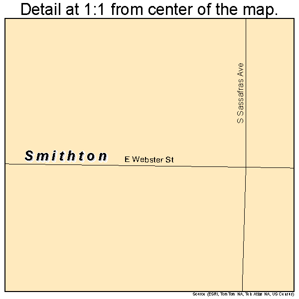 Smithton, Missouri road map detail